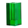 thumbnail image 1 of Transparent Rectangular Vase - 8" - Green Finish, 1 of 5