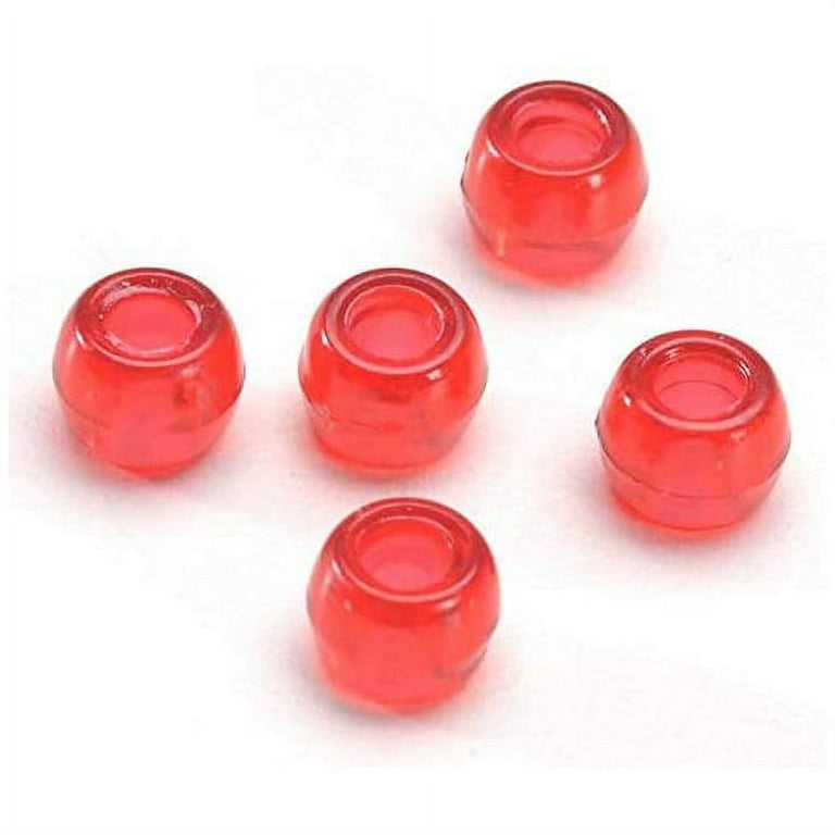 Transparent Red Pony Beads Great Craft Projects for All Ages Bead Jewelry,  Ornaments, Key Chains, Hair Beading Round Plastic Bead With Center Hole,  9mm Diameter, 1,000 Beads Per Bag 