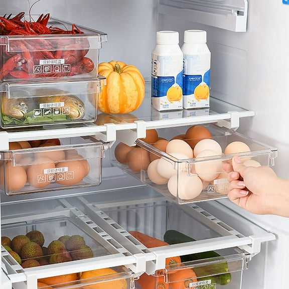Transparent Refrigerator Storage Box, Modular Food Organizer Bins with Lids for Fruits, Vegetables, Pantry, Stackable Kitchen Containers for Freshness