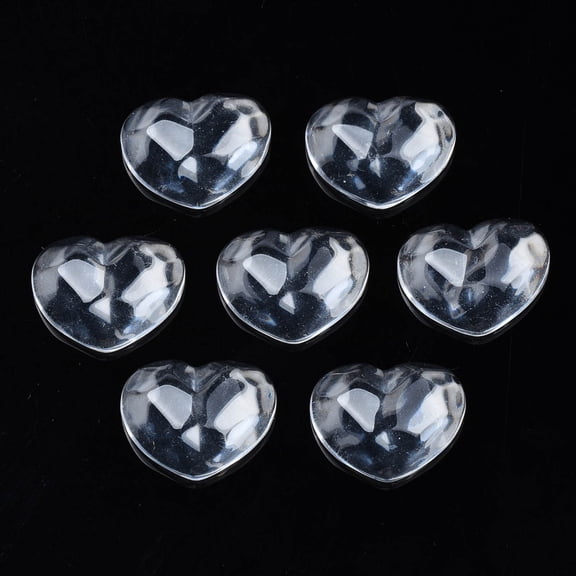 Transparent Resin Cabochons Water Ripple Heart Clear 17x21x7.5mm