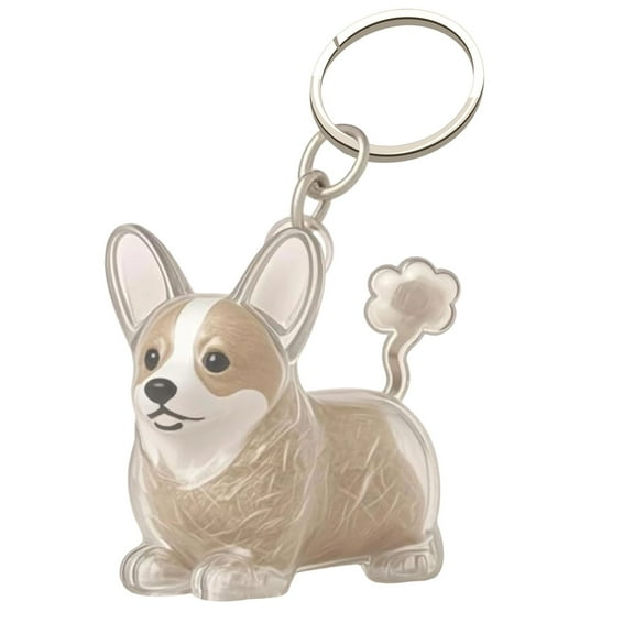 Transparent Resin Dog Keychain with Pet Hair Compartment - Adorable Memorial Keepsake for Pet Lovers, Lightweight Pet Loss Gift, Thoughtful Dog Lover Accessory, 2 Inch Pet Memorial Jewelry