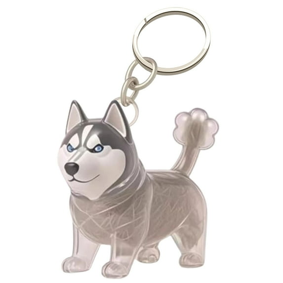 Transparent Resin Dog Keychain with Pet Hair Compartment - Adorable Memorial Keepsake for Pet Lovers, Lightweight Pet Loss Gift, Thoughtful Dog Lover Accessory, 2 Inch Pet Memorial Jewelry