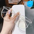 thumbnail image 1 of Transparent Retro Glasses Frame Fashion Internet Popular Plain Frame Mirror Round Frame Large Frame Anti-Blue Light Flat Mirror Trendy-Transparent Grey, 1 of 4