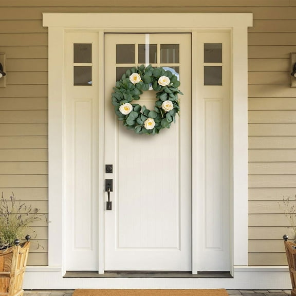 Transparent Rosette Hook | Clear Over-The-Door Wreath Hanger with Strong Adhesive | No Tools Installation | Weather-Resistant & Reusable | Invisible Design for Seamless Decor | 1-Pack