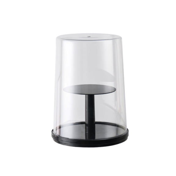 Transparent Rotating Tea Set Storage Box, Dustproof Display Organizer with Lid, Large Capacity Cup & Mug Holder for Tea Lovers, for Countertop,Black