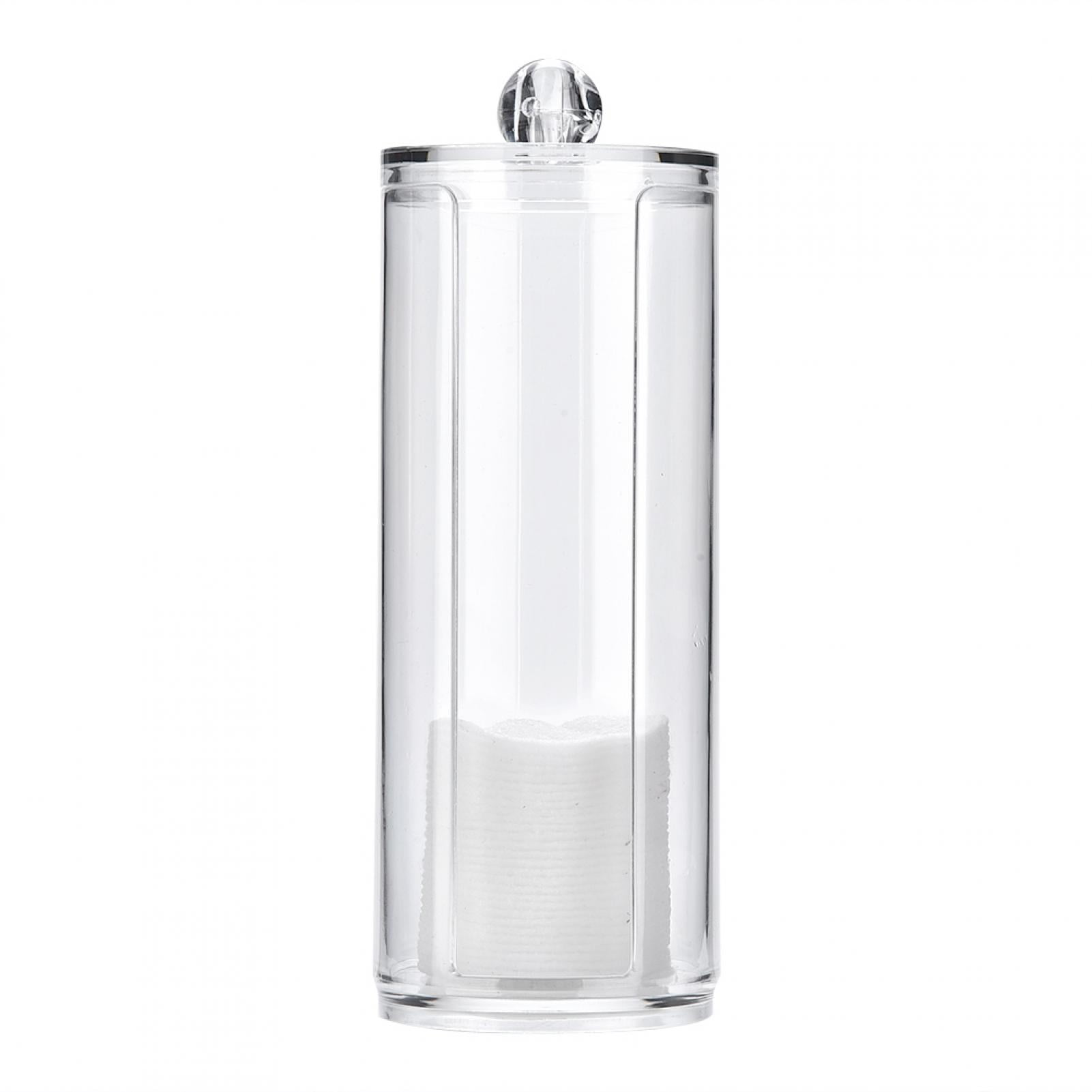 Transparent Round Acrylic Holders Dispensers Cotton Pad Storage Case