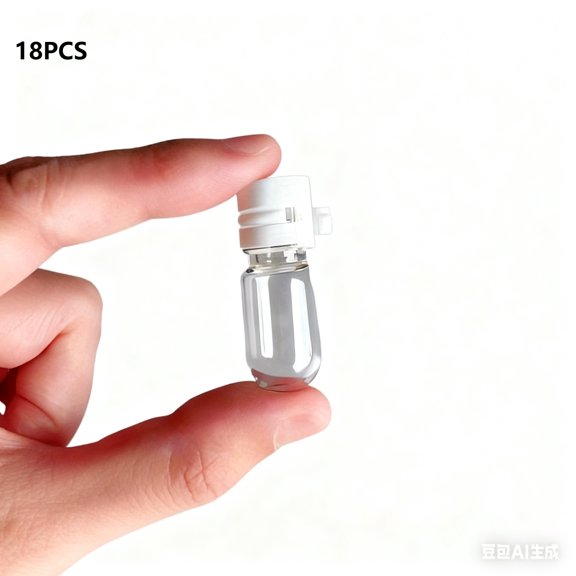 Transparent Round-Bottom Containers in Packs of 18, Portable Travel Bottles for Makeup Water And Essential Oils, 3Ml Glass Bottles, Disposable Tear-Off Cap Lock Bottles
