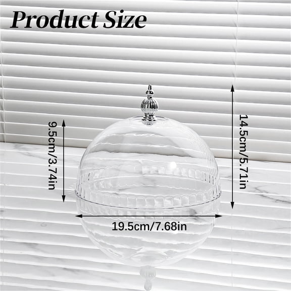 Transparent Round Cake Dome Cover Robust Stand Topper, Plastic Protective Lid for Dessert Display, Pastry Holder Kitchen