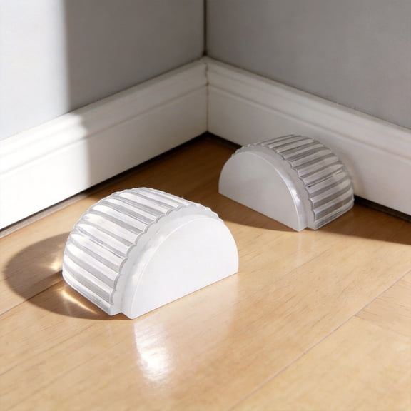 Transparent Round Door Stopper 2 Pack for Rear Doors Peel & Stick No Drilling