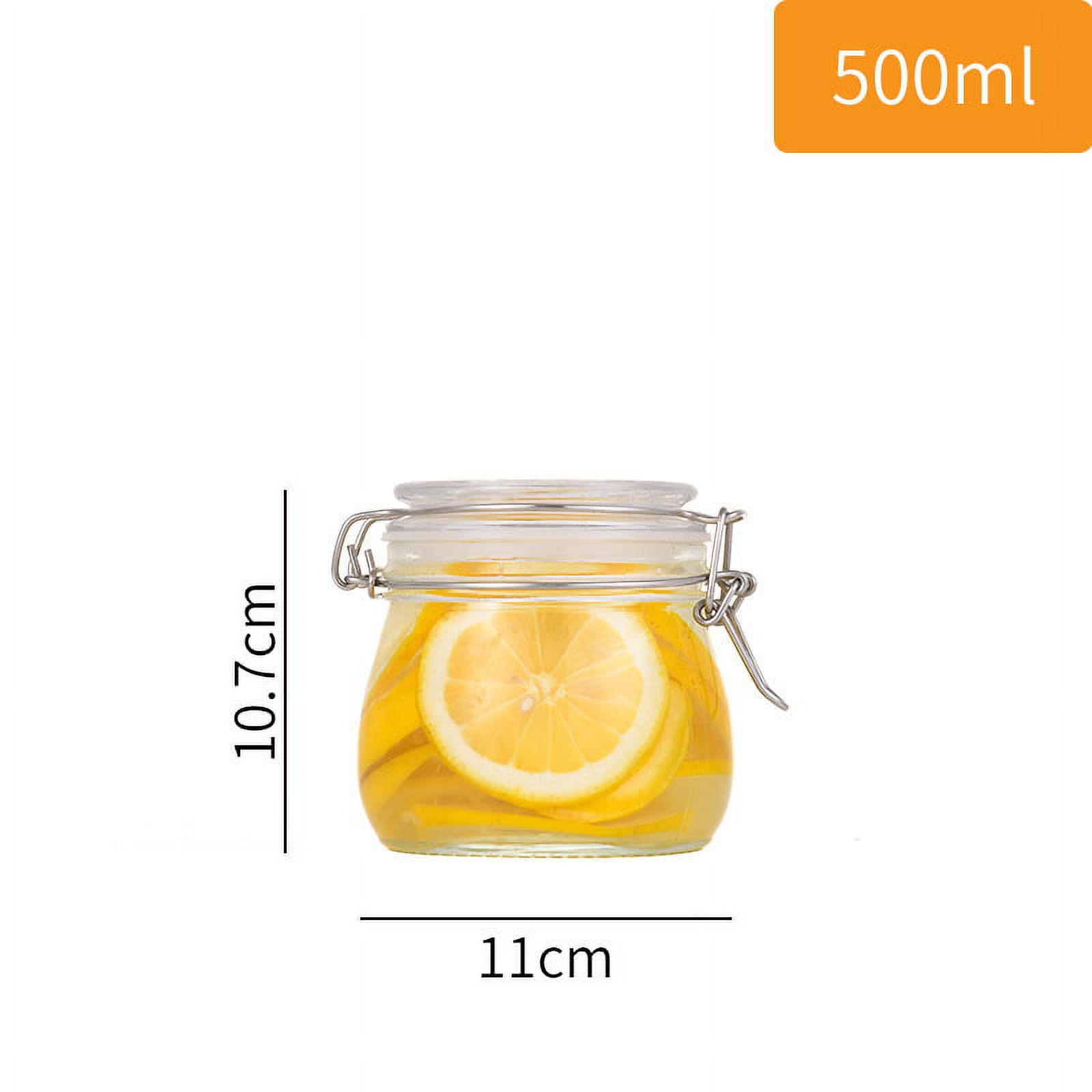 Transparent Round Glass Snap Storage Jar Household Kitchen Sealed Jar Grain  Storage Box Tea Tin Multi-purpose Containe