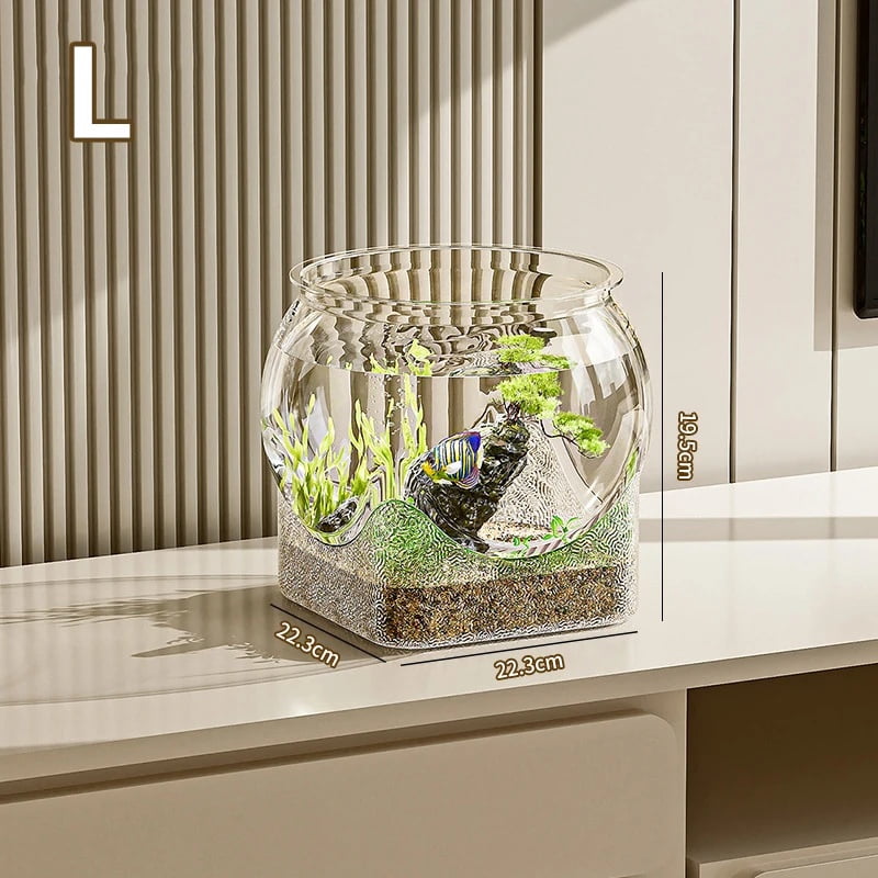 Transparent Round Plastic Fish Bowl, Lightweight Portable Aquarium ...