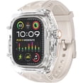 thumbnail image 1 of Transparent Rugged Case with Band Compatible with Apple Watch Series 10 46mm Bands, Luxury Crystal Clear Military Protective Cover Bumper Tactical for iWatch Series 10 46mm Strap (Black Black, 46mm), 1 of 6