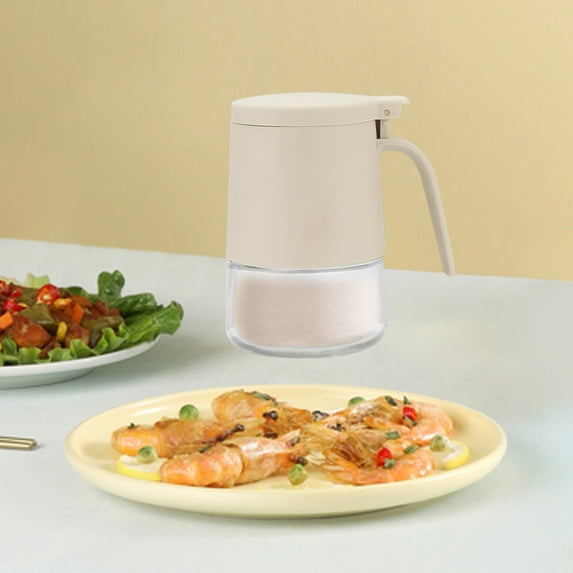 Transparent Seasoning Jar, Glass Spice Container, Sealed Proof, Large Opening, for Kitchen Counter, Pantry, Cooking, White, by FAJHHA