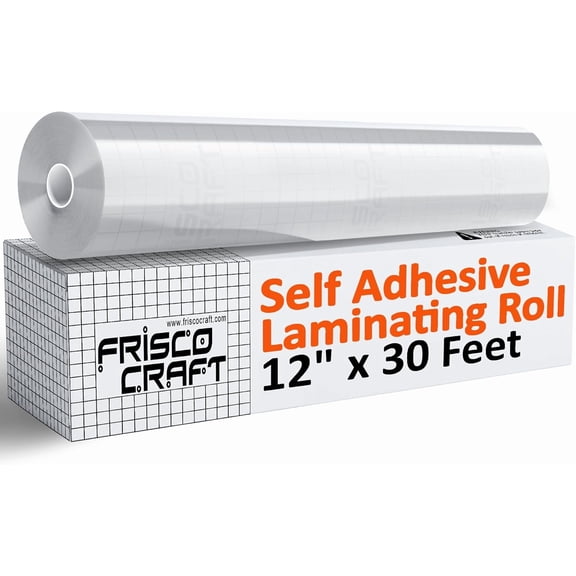 Transparent Self Adhesive Laminating Roll - No Heat Sealing, Permanent Self Adhesive Laminating Sheets for Decals, Sticker, Crafts, Printable, Glossy, Clear Sheets Pack (12" x 30 ft)