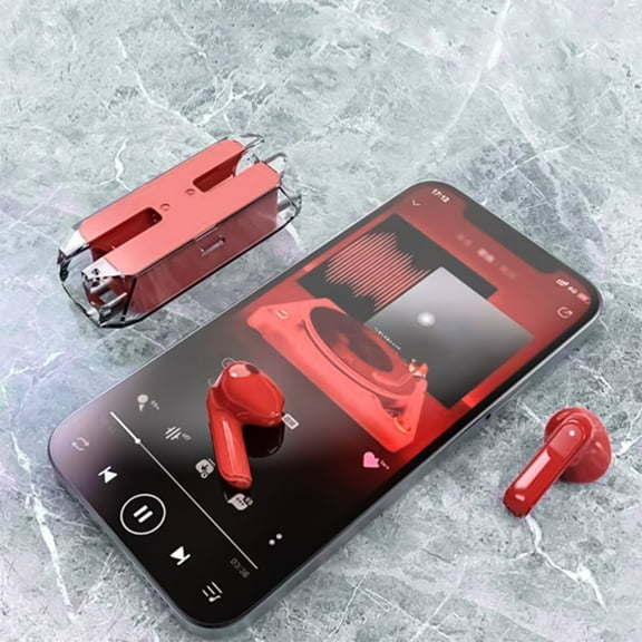 Transparent Shell Bluetooth 5.3 Wireless Earbuds, In Ear Dual Stereo TWS Headphones, Type-C Large Capacity Charging Case Mini Portable for Sports Gaming Daily