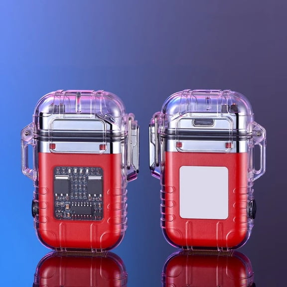 Transparent Shell Double Arc Lighter Waterproof And Windproof Outdoor Lighter Lighting Multi-purpose Electronic Cigarette Lighter