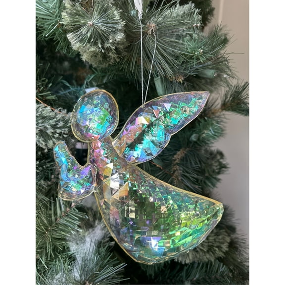 Transparent Shimmering Angel Large Christmas Tree Ornament - By Ganz