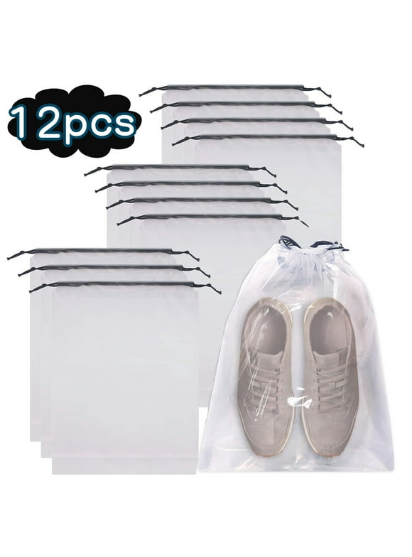 Transparent Shoe Bags for Travel Large Clear Shoes Storage Organizers Travel Accessories 12 Pcs