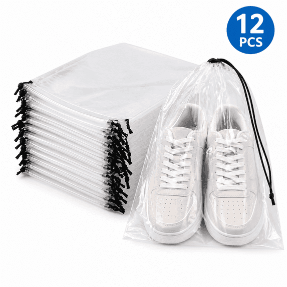 Transparent Shoe Bags for Travel Large Clear Shoes Storage Organizers Travel Accessories 12 Pcs