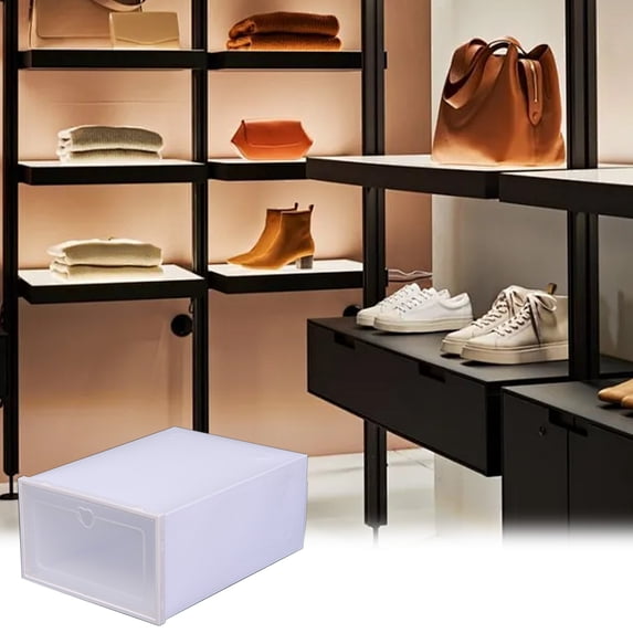 Transparent Shoe Box Organizer Large Flip Drawer Stackable Plastic Storage Box For Closet Under Bed