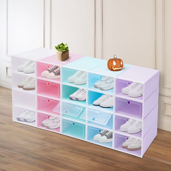 Transparent Shoe Boxes with Dustproof and Moistureproof Features, High-Quality PP and PC Material, Space-Saving, Easy to Clean and Install