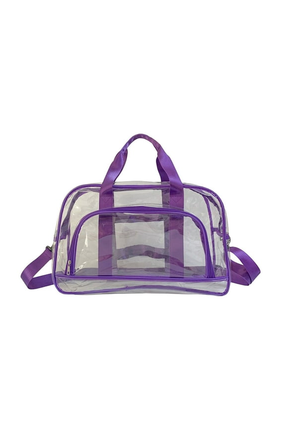Transparent Short Travel Bag,Sports Gym Bag Large Capacity Hand Luggage Swimming Bag Messenger Bag,Clear Vinyl Beach Bag,Ball Game Concert Clear Tote Shoulde