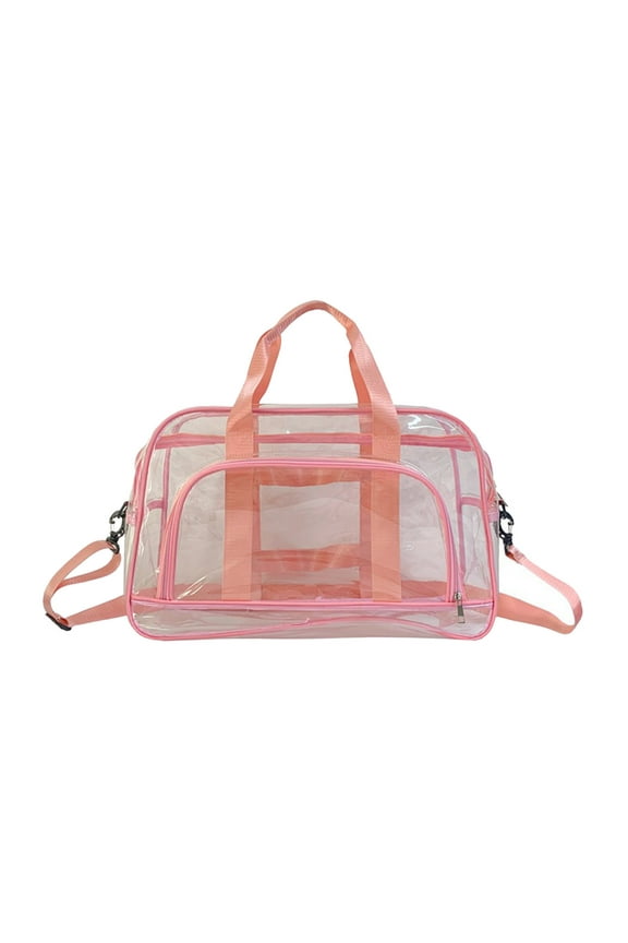 Transparent Short Travel Bag,Sports Gym Bag Large Capacity Hand Luggage Swimming Bag Messenger Bag,Clear Vinyl Beach Bag,Ball Game Concert Clear Tote Shoulde