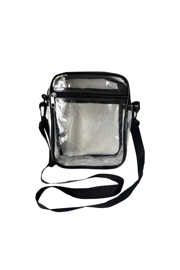 Transparent Shoulder Sling Bag, Multi-Pocket PVC Casual Purse, Stadium Approved Clear Bag For Concerts, Festivals, Beach & Sports Events Daypack