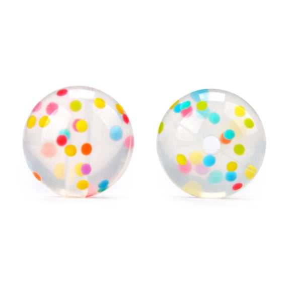 Transparent Silicone Focal Beads Round Colorful 15mm