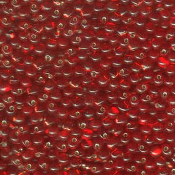 Transparent Silver-Lined Red Miyuki Drop Beads 3.4mm DP-9010-TB