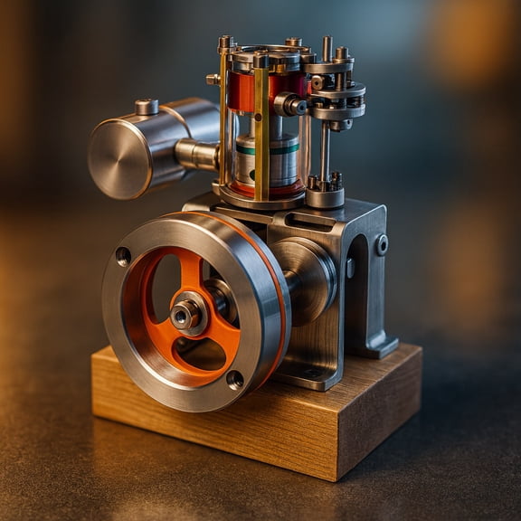 Transparent Single-Cylinder 4-Stroke Engine Model Kit Visible Internal Combustion for STEM Learning Teaching Collector