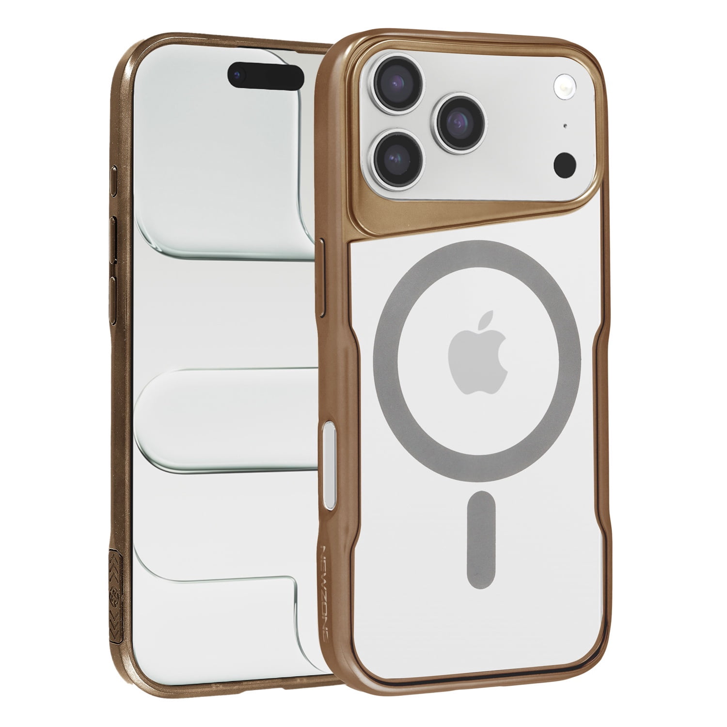 Transparent Slim Magnetic Cover for iPhone 17 Pro Max - Gold