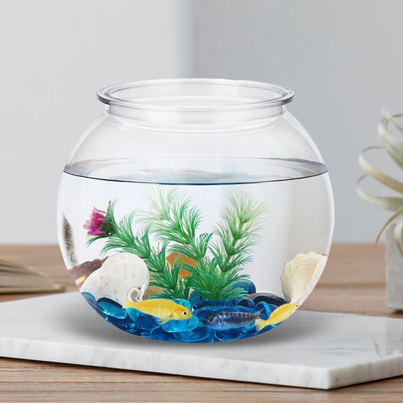 Transparent Small Fish Tank, Fishes Tank Clear, Household Ornament DIY Fish Bowl Vase, Table for Bedroom Desktop Living Room Home Decors Table M