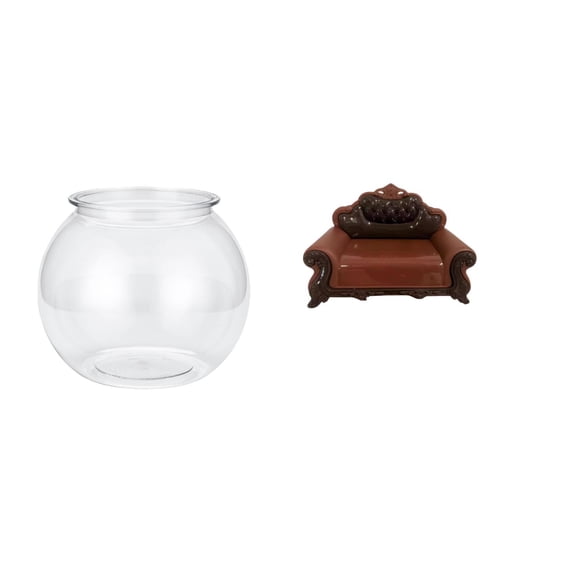 Transparent Small Fish Tank Mini Bench Chair Couch PP Construction Perfect for Bedroom Tabletop Display