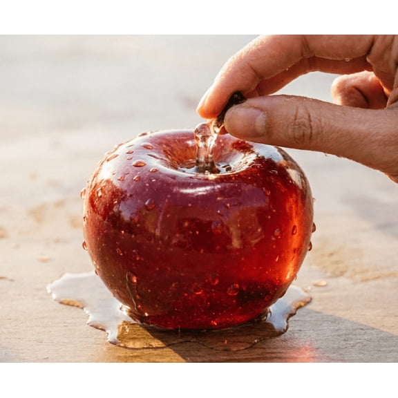 Transparent Specks Apple Squeeze Toy, Slow Rising Fruit Stress Ball, Realistic Food Squeeze Fidget for Kids Adults, Desk Decor Stress Relief Gift