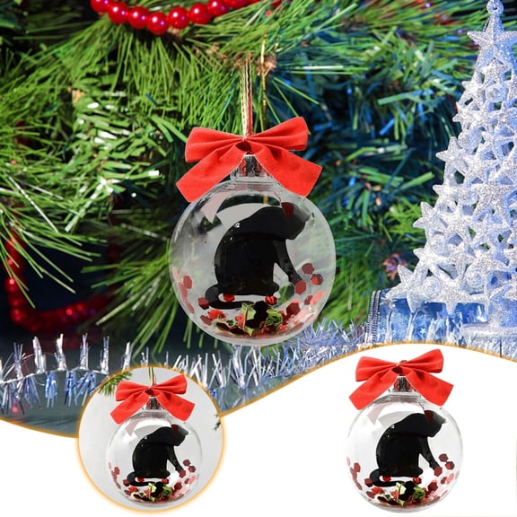 Transparent Sphere 1Pcs Clear Christmas Ornament Balls with Pendants Shatterproof Tree Decorations for Holiday Party JASKFLY