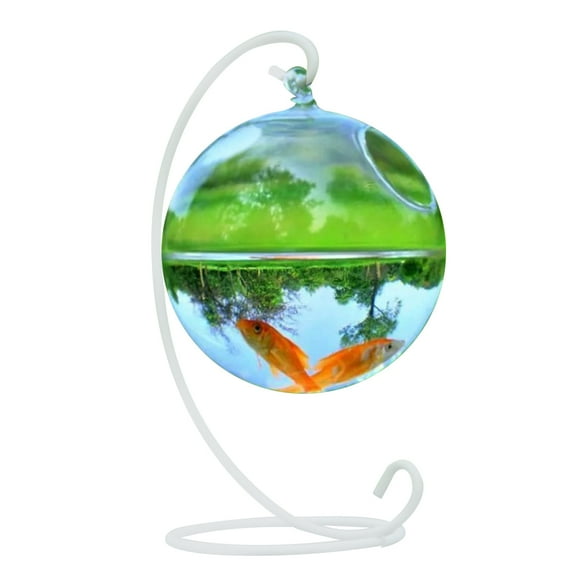 Transparent Spherical Glass Fish for Clear Plant Small Table Glass Aquarium for Betta Fish Home Decor