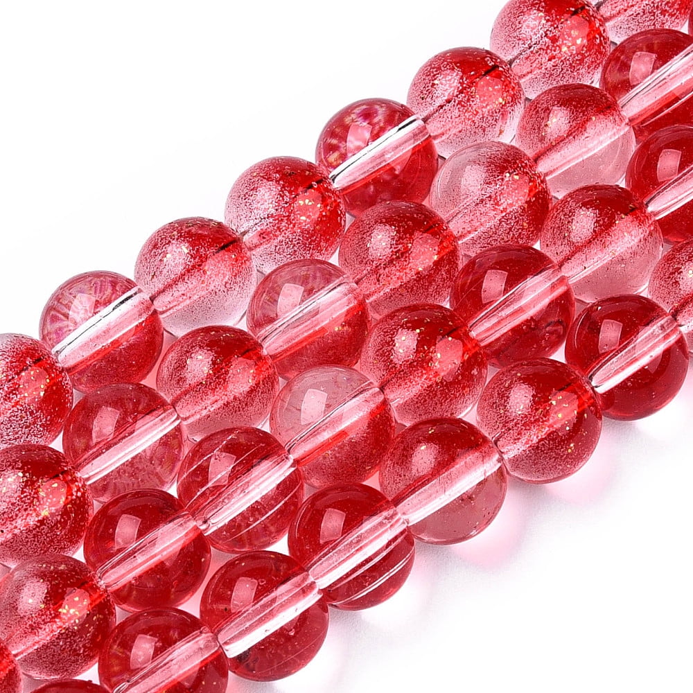 Transparent Spray Painted Glass Bead Strands with Golden Foil Round Camellia 10~11mm Hole: 1.4~1.6mm about 39~42pcs/Strand 14.84 inch~15.27 inch(37.7~38.8cm)