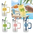 thumbnail image 1 of Transparent Square Glass Cup with Handle and Straw, 400ml Capacity for Hot & Cold Drinks, Non-Slip Knot Handle & Dishwasher Safe for Easy Cleaning, Ideal for Iced Coffee, Milk Tea, and Home FAJHHA, 1 of 9