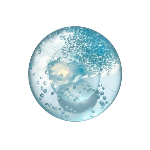 Transparent Squeeze Stress Ball for Adults, Pearl Filled Sensory Fidget Tool, Portable Anxiety Relief Accessory for Office Car Desk (Blue)