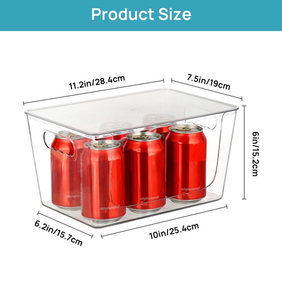 Transparent Stackable Storage Box - Clear Plastic Organizer Bin with Lid - Modular Storage Container for Kitchen Pantry Closet - Home Organization Solution