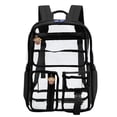 thumbnail image 1 of Transparent Stadium Approved Backpack With Large Capacity, PVC Clear Backpack For Women And Men, Travel And Event Security Check (Black), 1 of 6