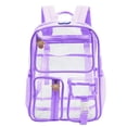 thumbnail image 1 of Transparent Stadium Approved Backpack With Large Capacity, PVC Clear Backpack For Women And Men, Travel And Event Security Check (Purple), 1 of 6