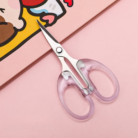 Transparent Stainless Steel Scissors Lightweight Plastic Handle – Precision Detail Cutting, Safety Rounded Tip,Craft and Office Stationery Clippers