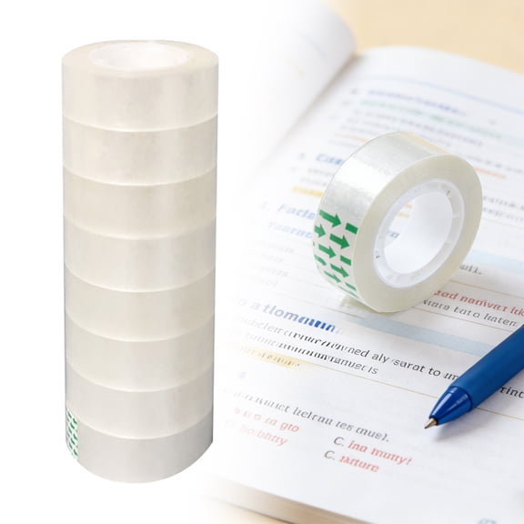 Transparent Stationery Tape For School Use - Narrow 18cm Wide 40m Length Clear Reel Ideal For Paper Craft And Classroom Tasks 8PCS
