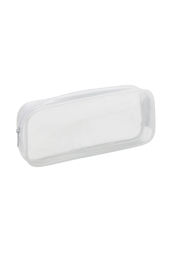 Transparent Stationery Zippered Pencil Case, Portable Toiletries And Makeup Storage Bag, Clear Zipper Pouches, Soft, Elastic, Waterproof Plastic Small Cosmetic Bag for Purse, Space-Efficient