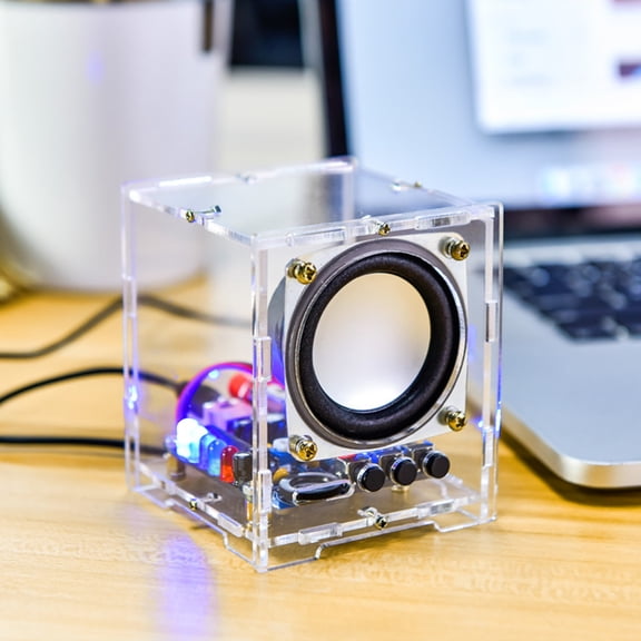 Transparent Stereo Speaker BoxHU-009 bluetooth Speaker 2 Inch 3W Mini Spaker Unit Electronic Component DIY KitWireless Wired 5V DC Powered With Acrylic Shell