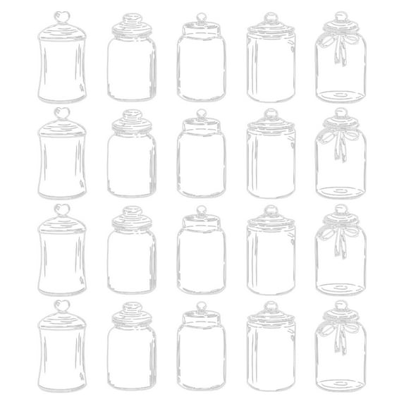 Transparent Sticker Pack for Glass Bottles and Bookmarks, Decorative DIY Floral and Craft Stickers, Scrapbooking, Journals and Creative Home Decoration