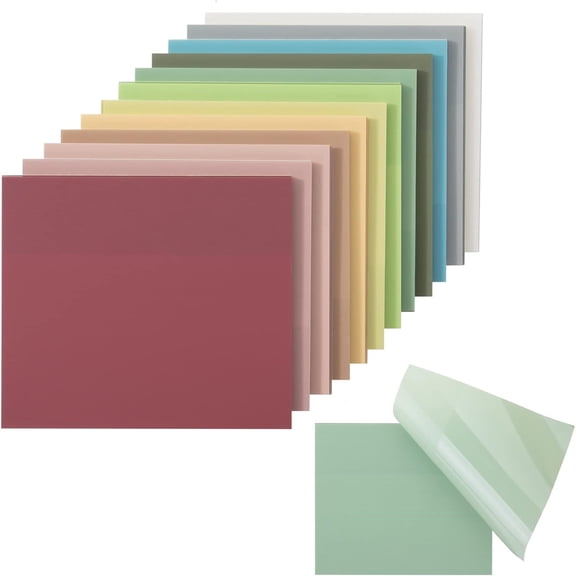Transparent Sticky Notes, 3" x 3", 12 Pads, 600 Sheets, See Through Self-Adhesive Notes for Bible Journaling and Studying, Water-Resistant, Easy to Peel, Clean Removal