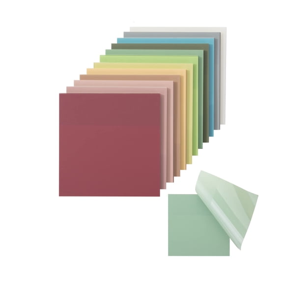 Transparent Sticky Notes 3x3 Inches, 600 Sheets Vintage Colors, See Through Translucent Notes for Office Desk, Journaling, Planner, Light Pink Blue Green